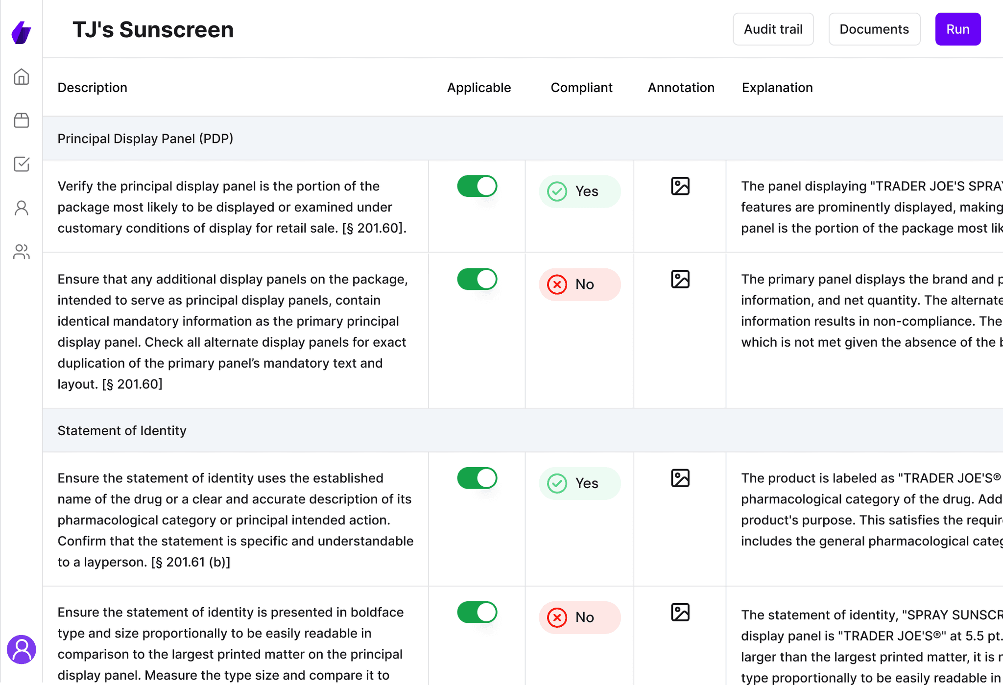 Audit-ready product compliance evidences