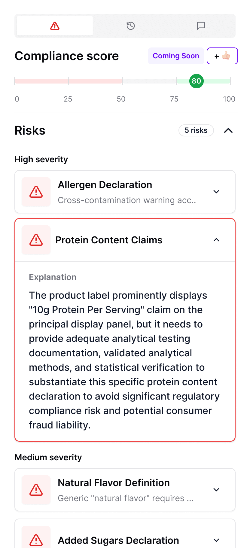 Food & beverage compliance remediation