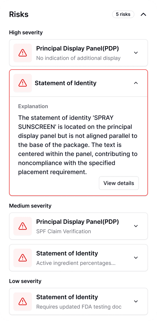 Product compliance remediation guidance